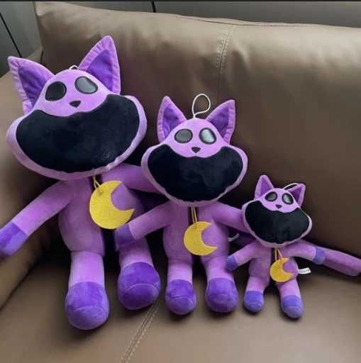 Голяма плюшена играчка Smiling Critters Cat Catnap Лилава котка, 55см