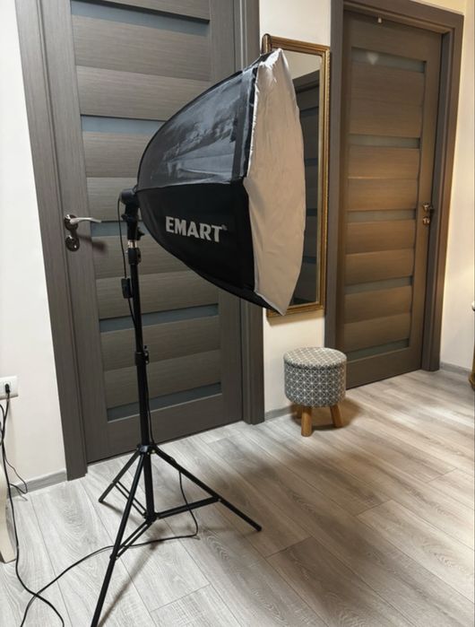 Kit Iluminat Studio EMART – 2 Softbox-uri LED cu Telecomandă + 1 Trepied