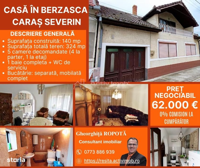 Casa individuala de vanzare in Berzasca, jud. Caras-Severin