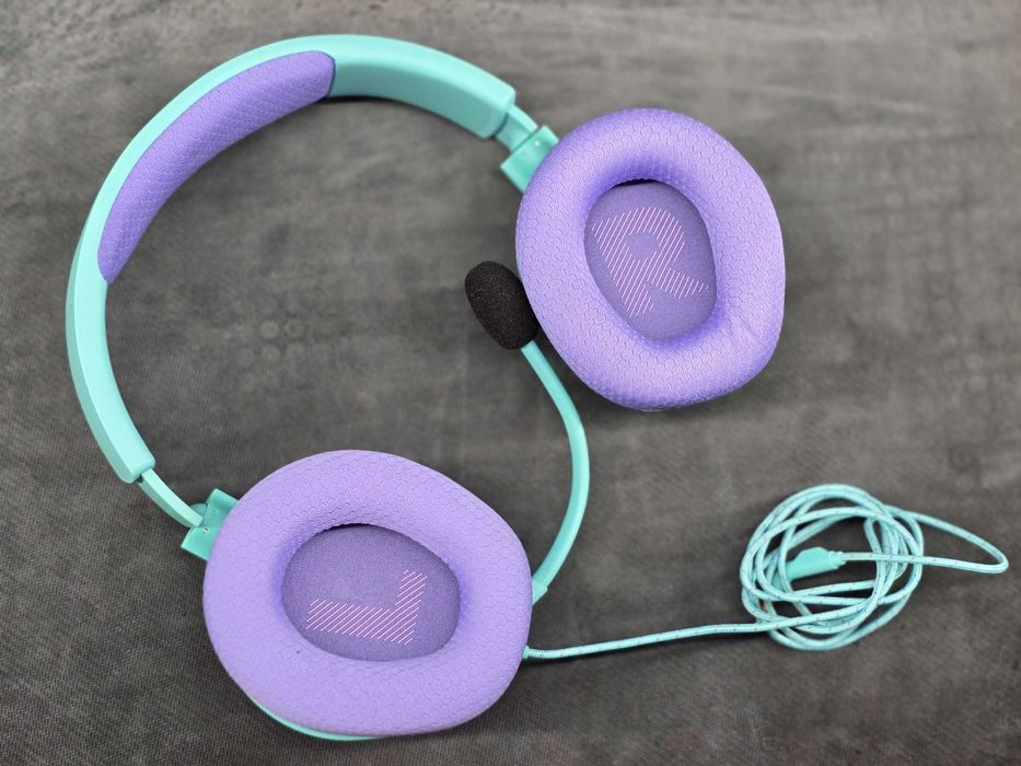 Casti Gaming JBL Quantum 100M2 Cyan Purple cu microfon detasabil (PC / Console)