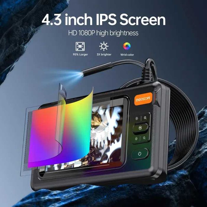 Ендоскоп с регулируема яркост кабел 5метра 4,3 инча Камера - 4 вида