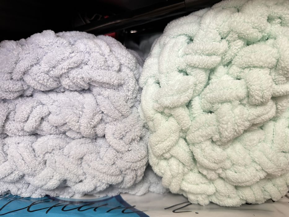 Плюшевый плед ручной работы