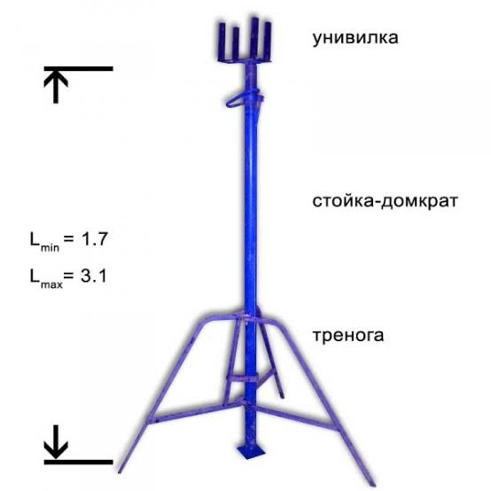 стойка телескопическая домкрат 170 000