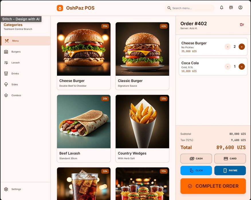 Reception, fast-food, do'konlar uchun avtomatlashtirish sistemasi