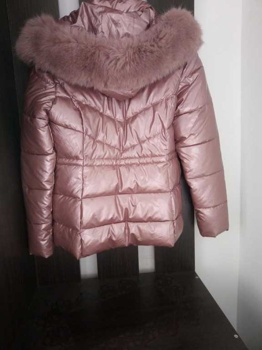 Geacă de iarnă MarZly mărimea XXL - Roz prăfuit metalizat (Rose Gold)