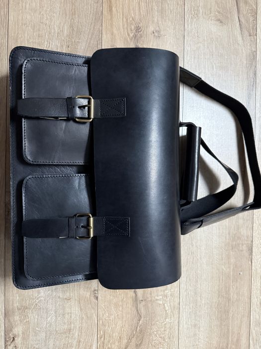 Geanta piele neagra laptop