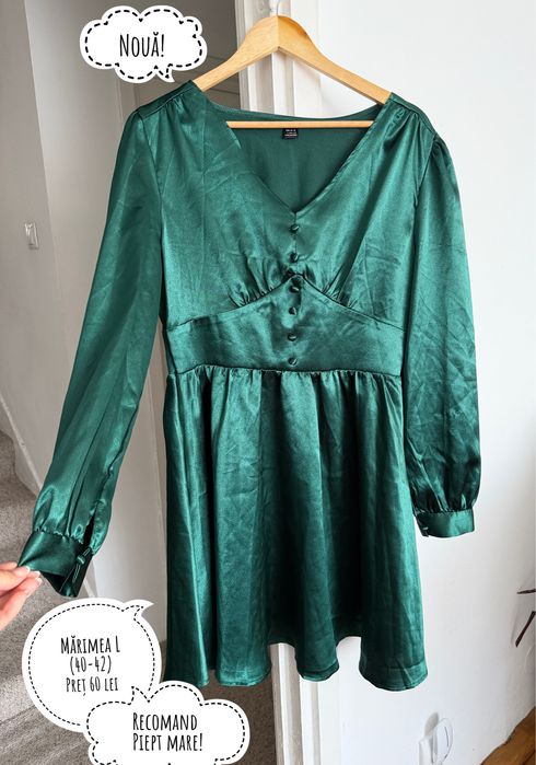 Rochie verde smarald marimea L 40-42