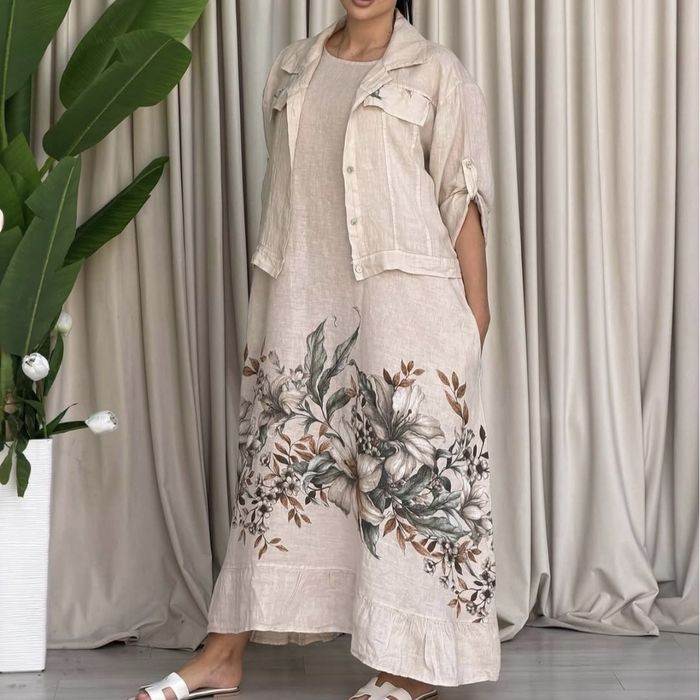 Rochie din in si cu camasa