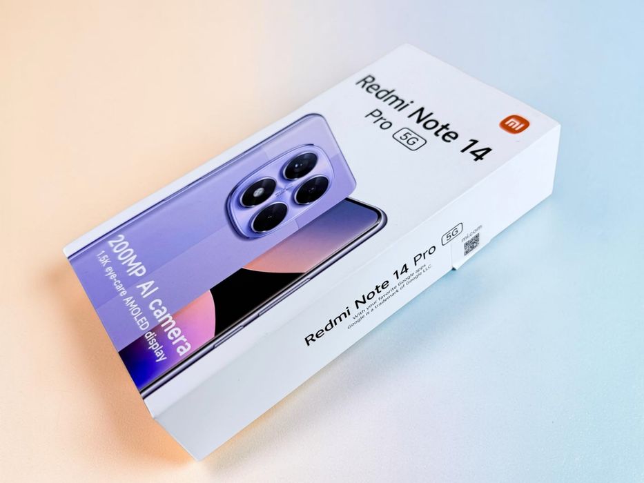 НОВ! Xiaomi Redmi Note 14 Pro 5G 256GB 8RAM Lavender Purple / Black / Green 2г. Гаранция!
