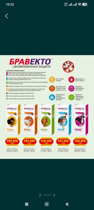 Активная Жевательная таблетка против блох и клещей.