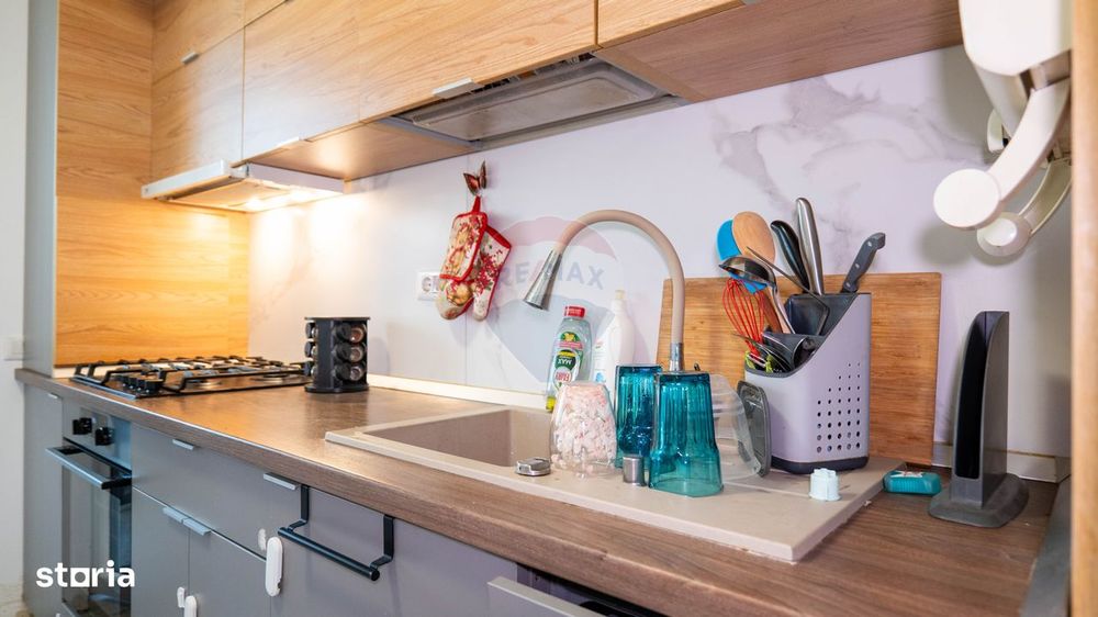 Dobroesti - vanzare apartament 2 camere mobilat complet, cu terasa