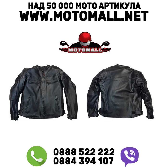 Яке MotoMall за чопър турист писта ретро рокер кожа кожено мото мотор