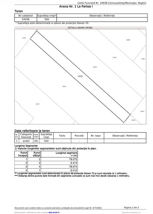 Teren 1500 mp în Reghin spre Breaza, vis a vis de OMV.