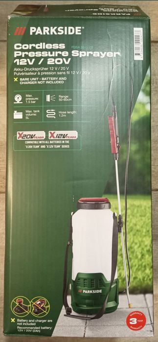 Parkside pompa electrica 12V 20V stropit pomi vie atomizor pe baterie