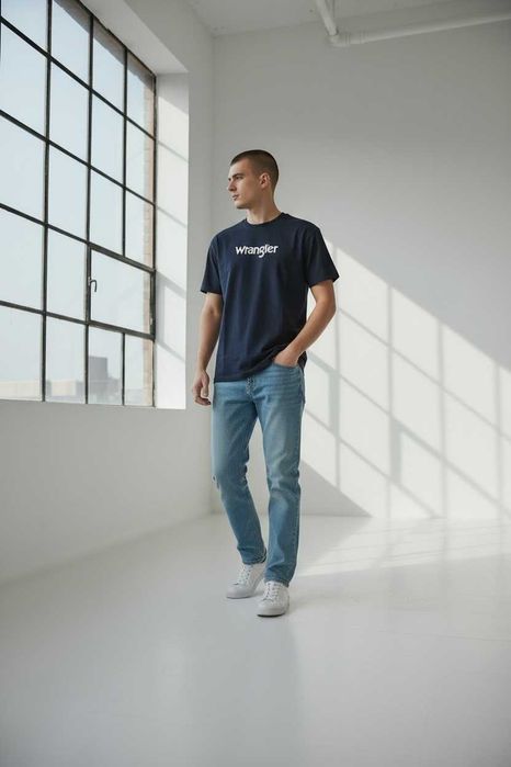 Мъжка тениска, WRANGLER, Frame Logo, Тъмносиня