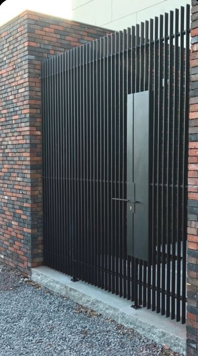 Ворота в стиле хай тек и лофт забор hi-tech darvoza