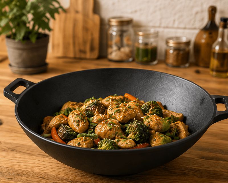 Wok mic din fontă Newalor, 31 cm