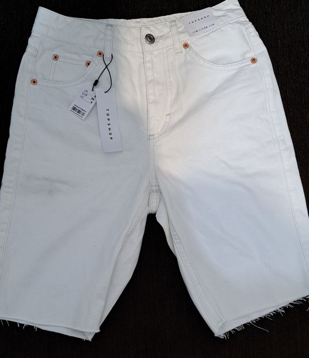 Pantaloni scurți femei mărimea 36 S cu eticheta alb bumbac