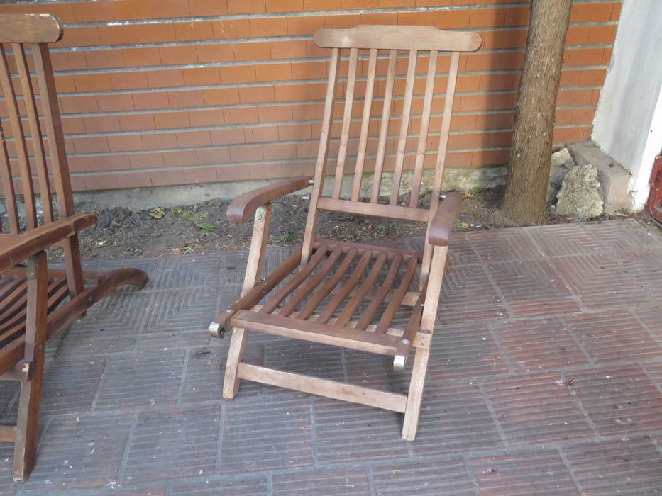 Скандинавски, сгъваем, стол, шезлонг,от тиково дърво