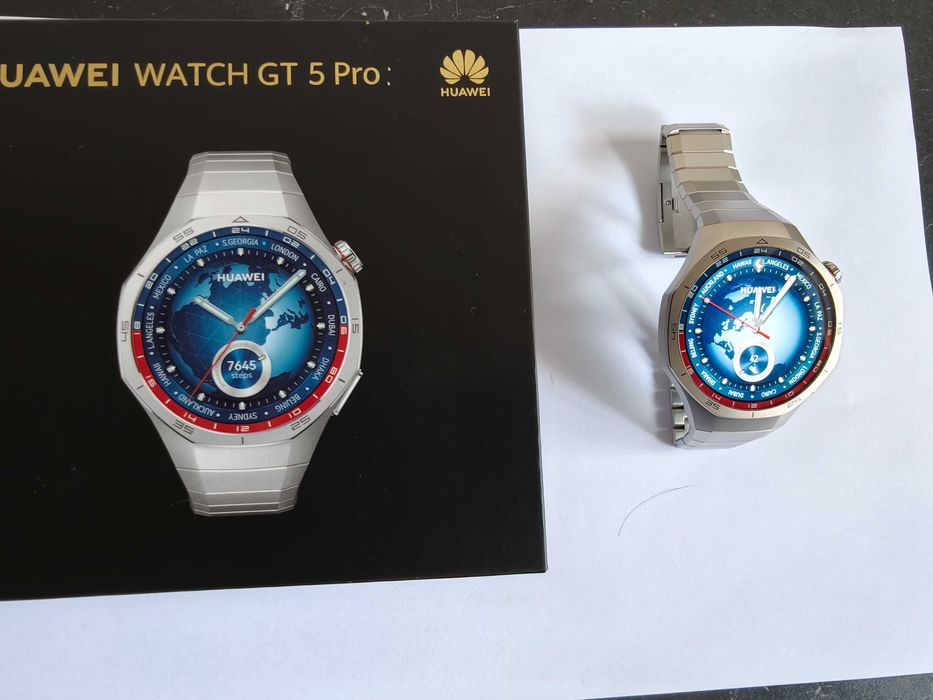 Ceas huawei gt 5 pro titan  utilizat  garantie ramasa pina in 15.04.20025