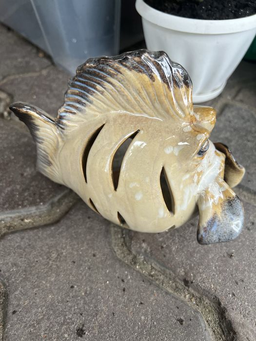 Рыба подсвечник, керамика, глазурь
