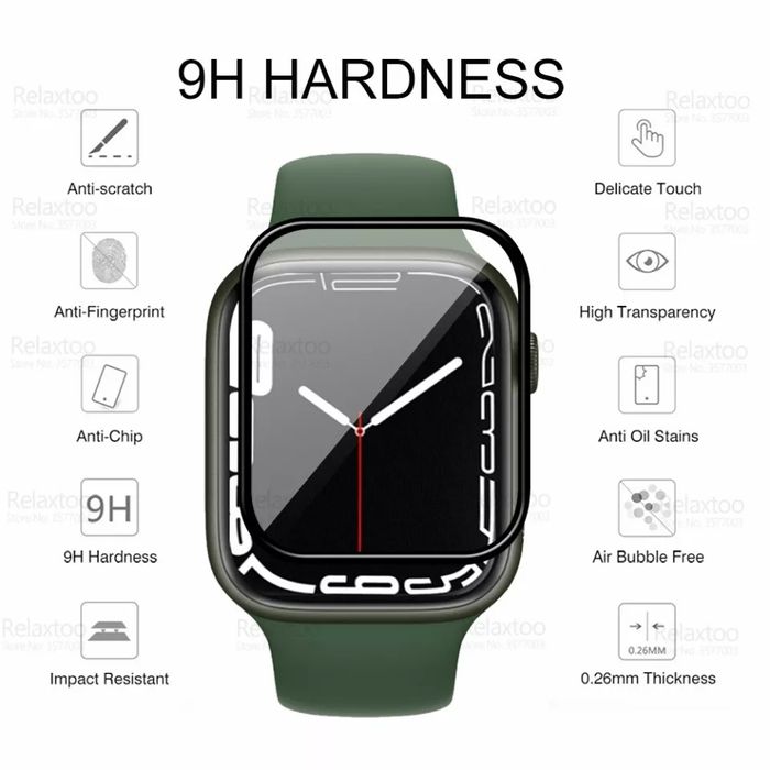 5D Протектор за Apple Watch 7 серия - 45мм и 41мм Супер Защита / 3D