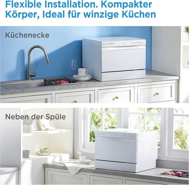 Съдомиялна Midea MDWTT0602MW-WE – 6 комплекта, 47 dB WI-FI - НОВА