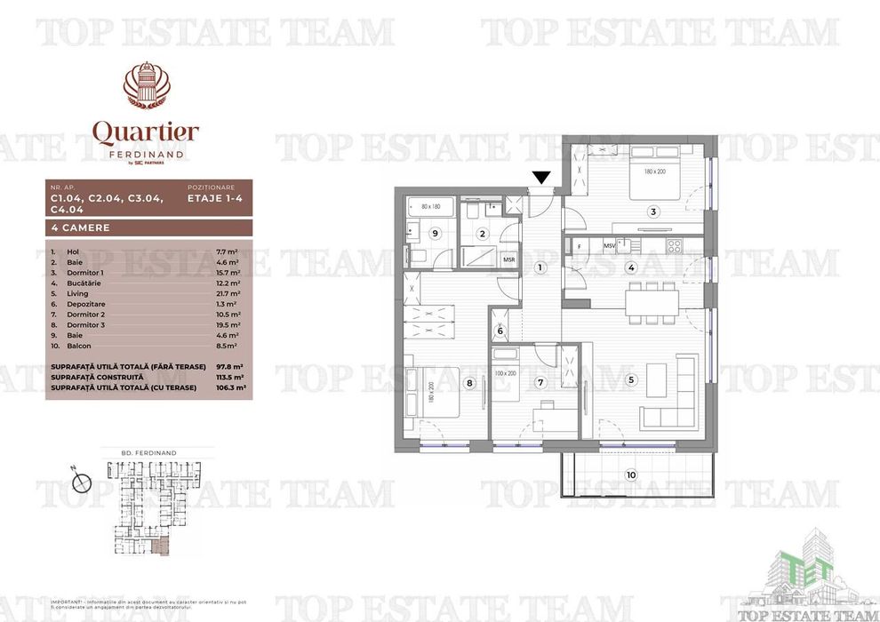 Apartament 4 camere Bd Ferdinand — fotografia 3