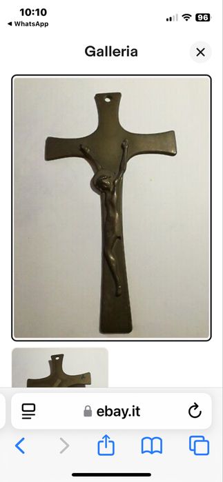Бронзово разпятие 22х12 см религиозно художествено изкуство уникално