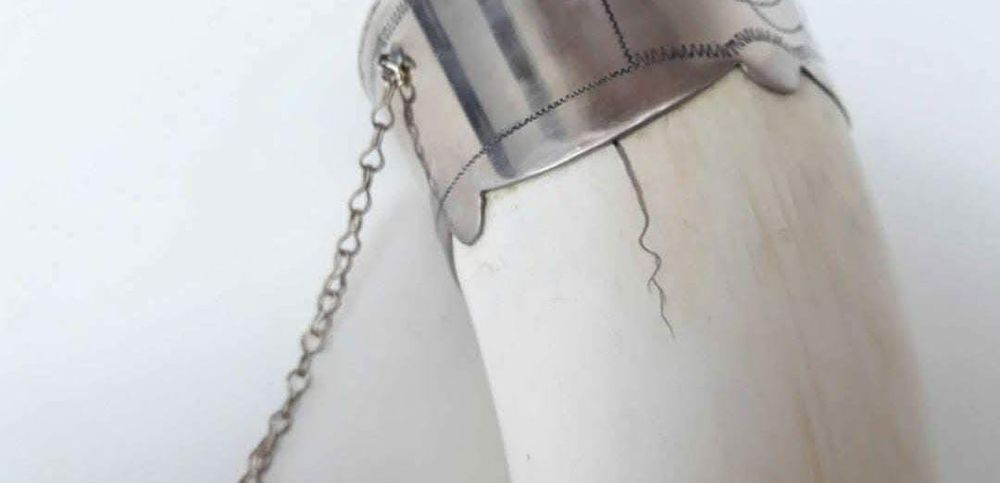 Corn de bivol pentru vin, traditional rusesc, argint , vanatoare,copii