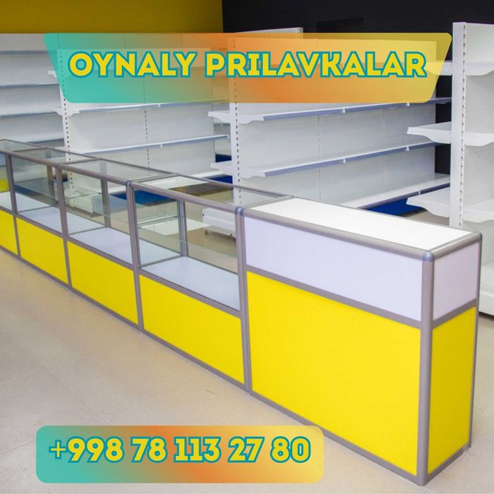 Прилавок витрина, стеклянная, metal oynaly vitrina va prilavkalar
