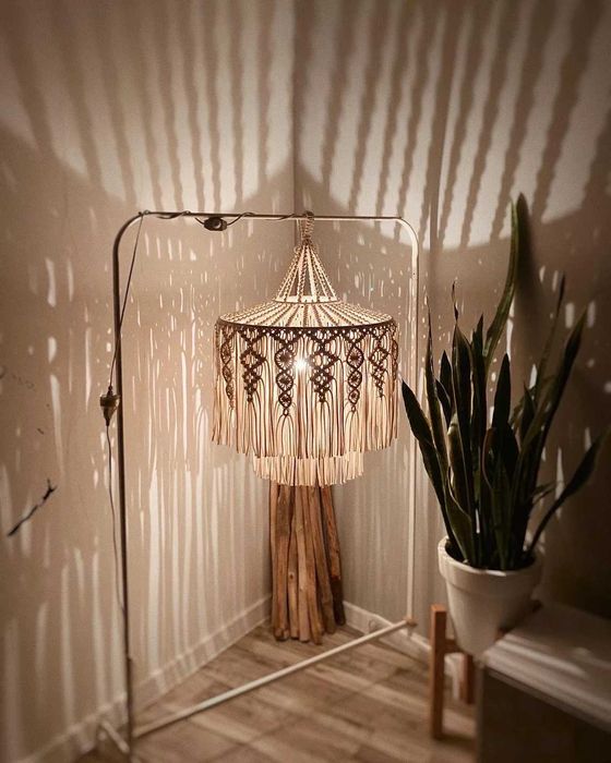 Макраме плетени абажури