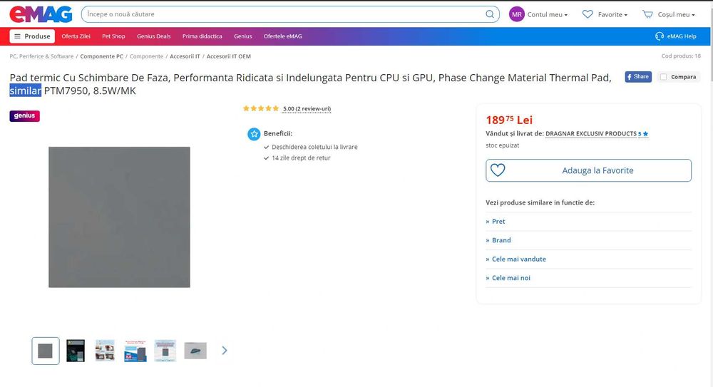 pad termic PTM7950 Honeywell 100% Original