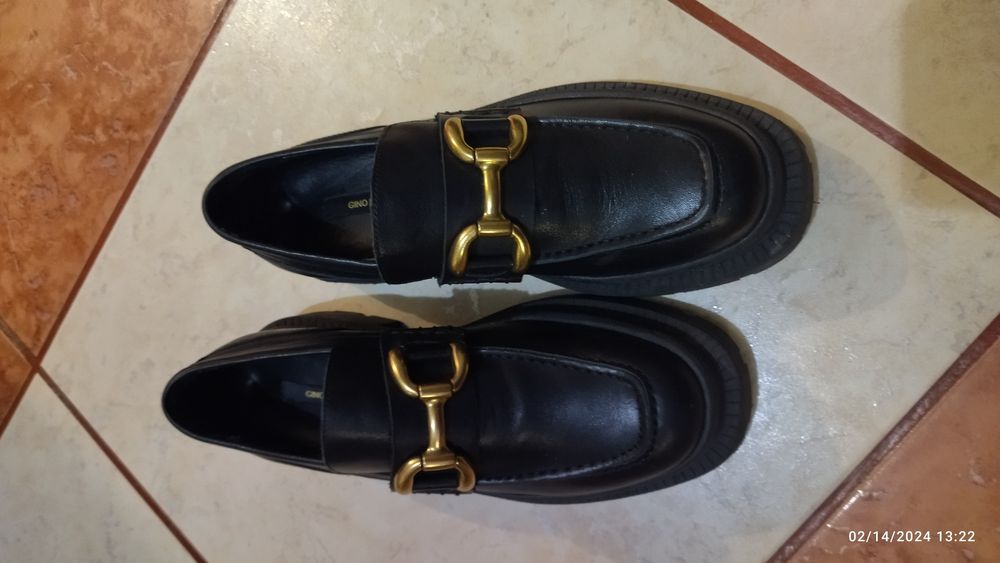 Pantofi lord din piele narurala, negri, nr. 39