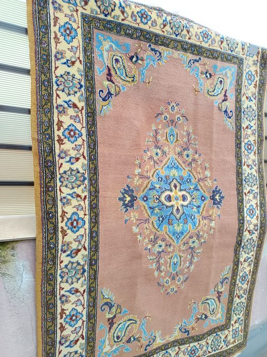 Covor traditional persan, Ghoum/Qom-India, lucrat manual, lana160x105.