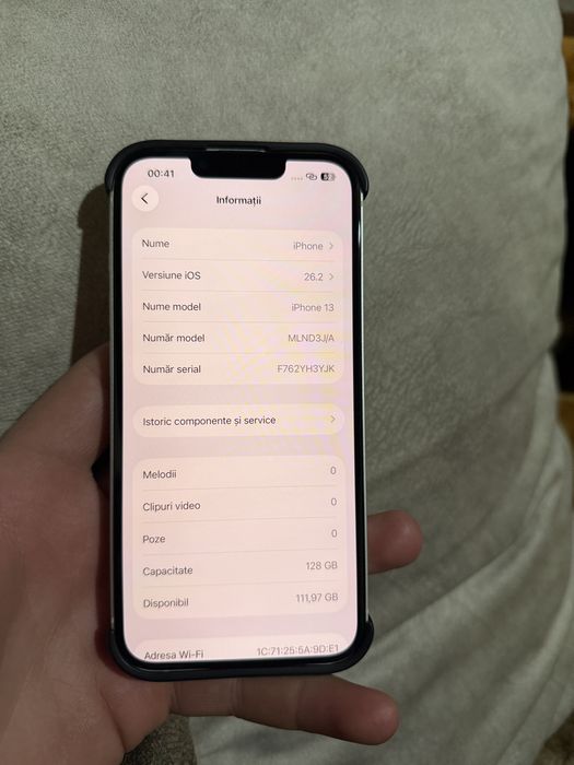 iPhone 13 alb 100% bateria impecabil