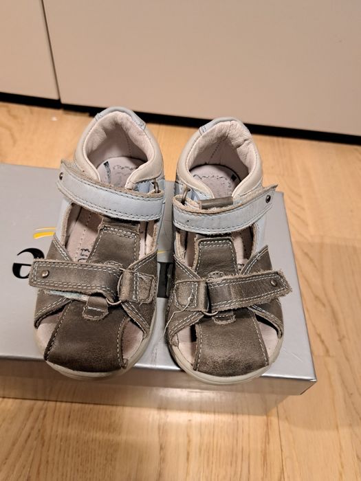 Sandale copii Ponte 20 marimea 26 piele gri albastru cu talonet 30 lei