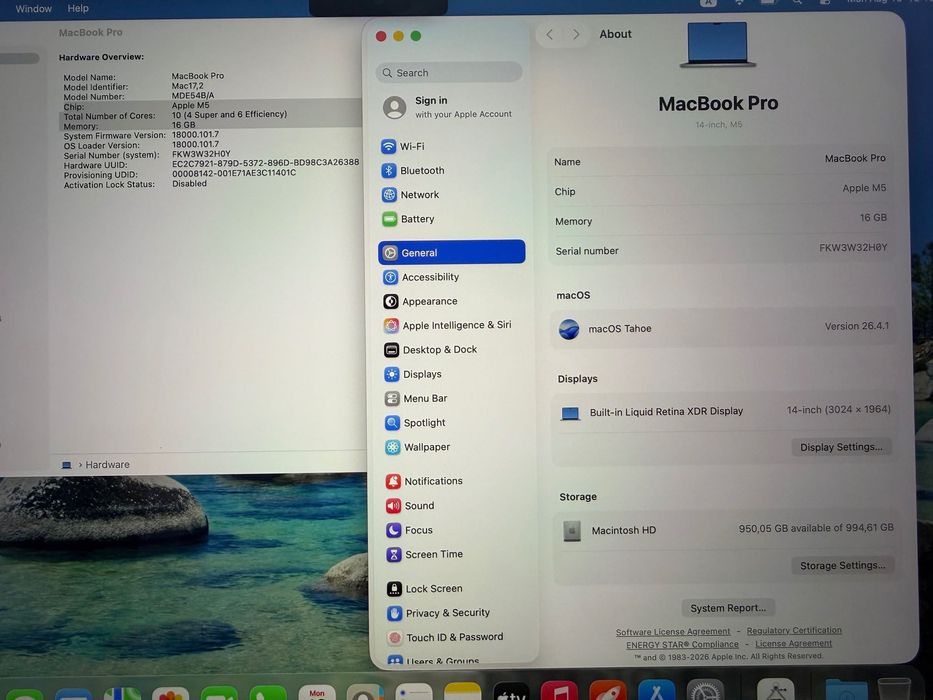 MacBook Pro 14" M5 10-CPU, 10-GPU, 16GB RAM, 1TB SSD В ГАРАНЦИЯ ДО 13.04.2029г.