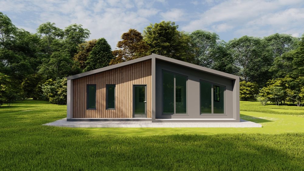 Casă 85m2 din panouri SIP cu teren 500m