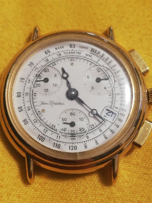 Ceas Barbatesc Vintage Chronograph Jean Delatour Gold Swiss Made