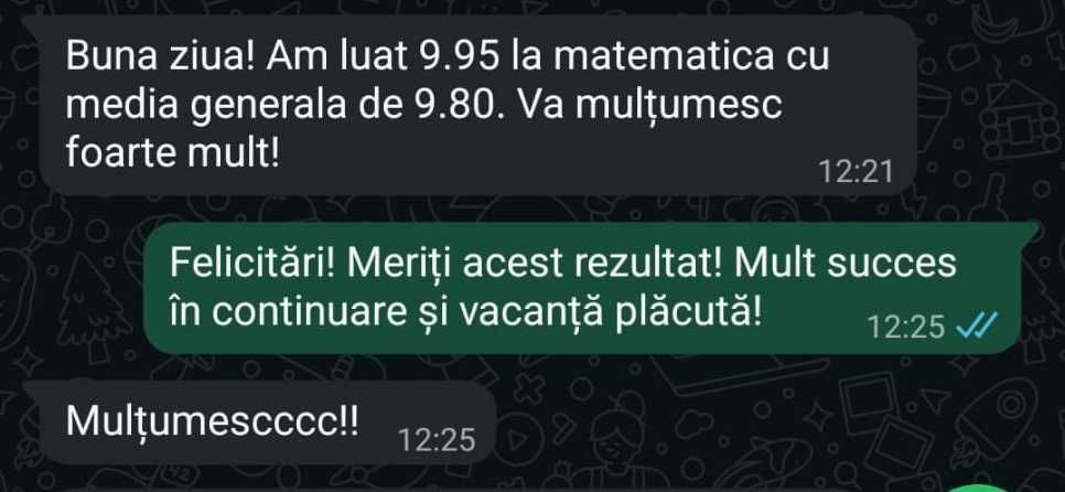 Meditatii individuale online Matematica EN, Bac Mate M1 și M2