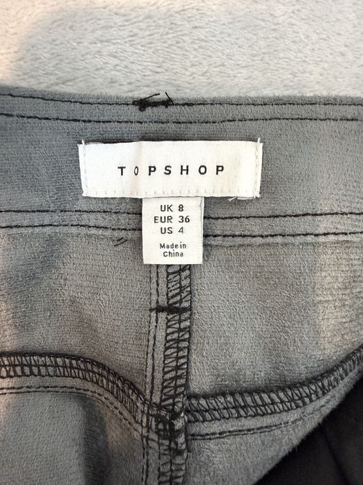 Черен кожен панталон Topshop