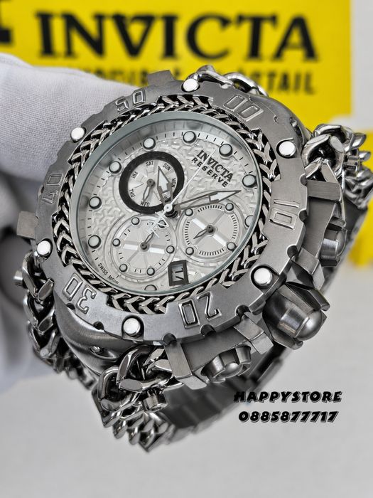 INVICTA Gladiator Silver white dial 60 mm, Инвикта нов мъжки часовник