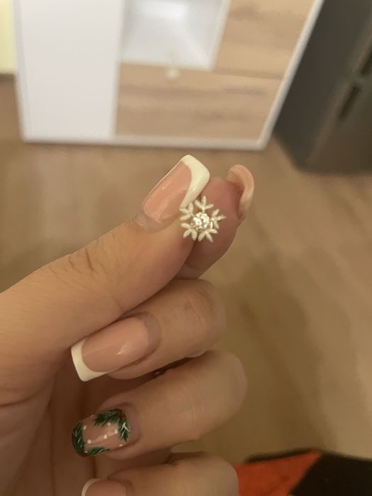 Сребърни обеци - Снежинка