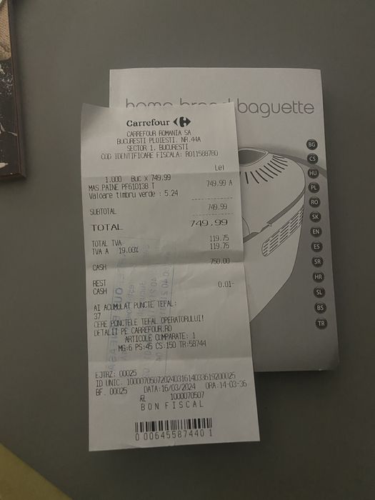 Tefal Masina Pâine in Garanție