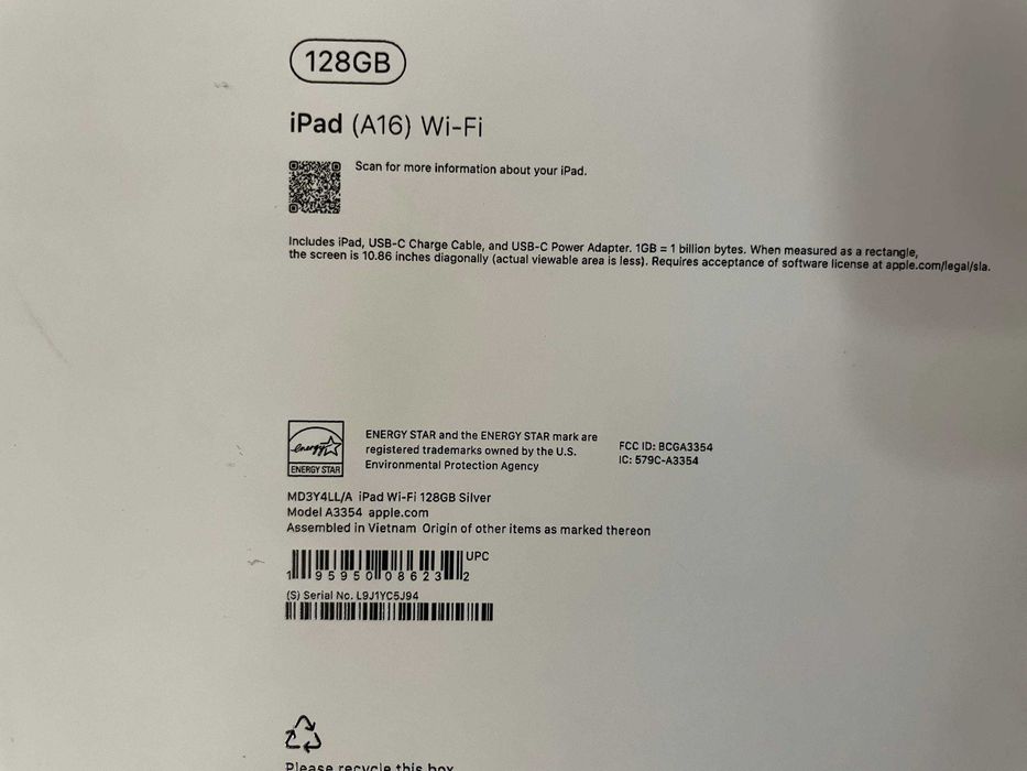 Apple iPad A16 128Gb Wi-fi 2025