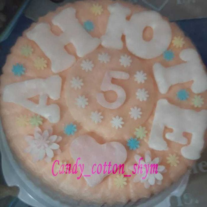 Торт из сладкой ваты