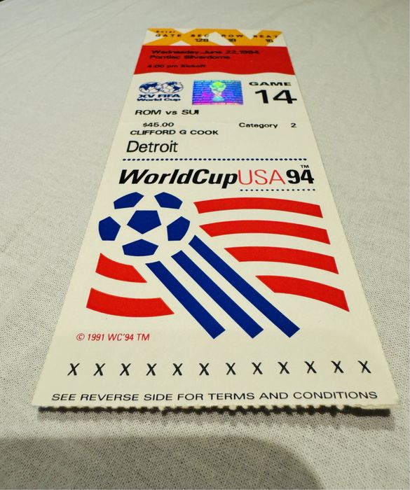 Bilet România - Elveția (World Cup ‘94)