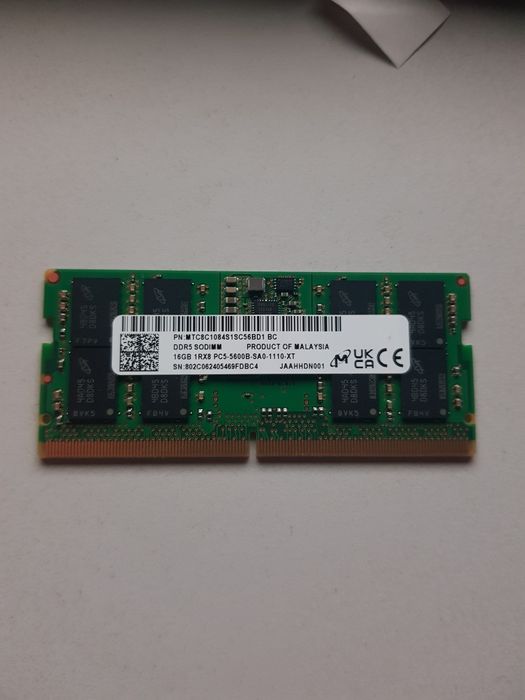 16GB DDR5 SODIMM  Memorie RAM Laptop 16GB DDR5 PC5-5600B