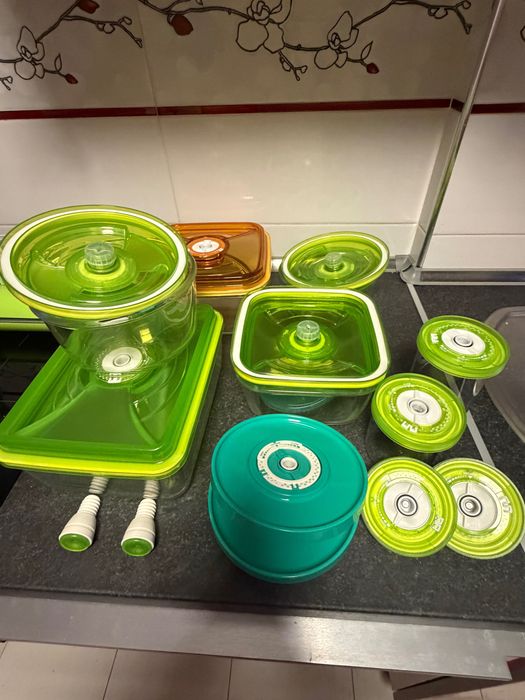 Set complet Zepter VacSy – aparat vidare + pompă cordless + vase + capace universale+dopuri sticle